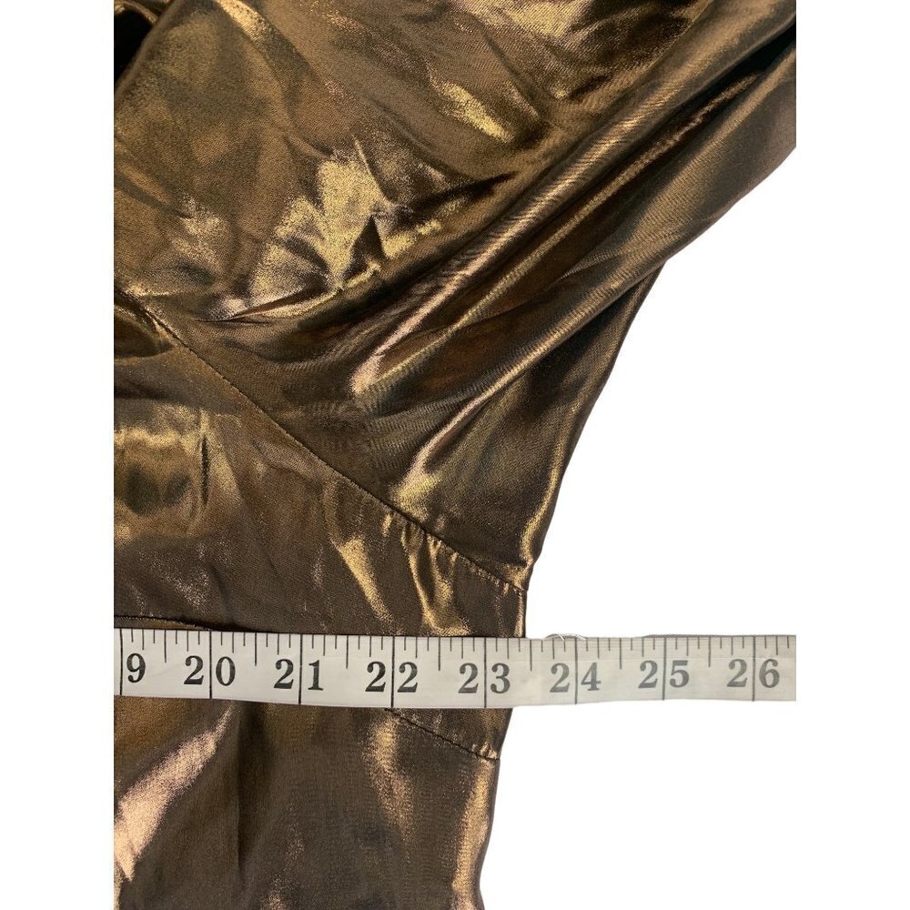 Rebel Women's Buttoned Down Bronze Blouse - Picture 5 of 6